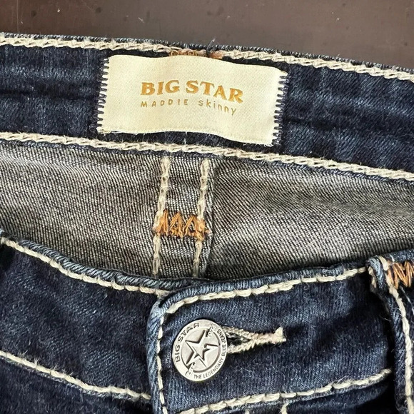 Big Star Jeans Maddie Skinny Mid Rise Blue Dark Wash Stretch Women’s Size 30R - Picture 9 of 11